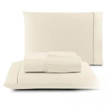 Imagem de Super soft 400 fios conjunto de roupa de cama agulha fina conjunto de luxo(PALHA,CASAL)