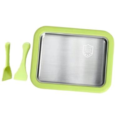 Imagem de predolo Máquina de fazer sorvete, iogurteira para freezer, utensílios de cozinha multiuso faça você mesmo com 2 espátulas, placa fria para sorvete, Verde