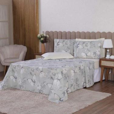 Imagem de Jogo De Lençol Beatriz Solteiro 3 Peças Percal 180 Fios 100% Algodão P
