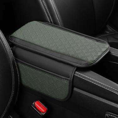 Imagem de Capa para console central de carro, caixa de armazenamento de braço universal, camada frontal de couro, capa de descanso de braço de microfibra atualizada, acessórios internos de carro para a maioria