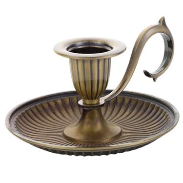 Imagem de Castiçal vintage com alça resistente ao calor suportes de castiçal de latão destacáveis à prova de ferrugem para decoração de casa de casamento de Natal