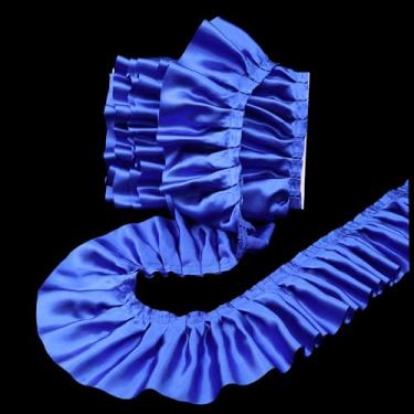 Imagem de Fita de babados azul-marinho 7,6 cm de largura com acabamento em renda para costura, decoração AIETSYEI