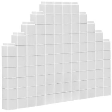 Imagem de 200 peças de cubos brancos para contagem de matemática cubos manipulativos bloco de contagem de plástico materiais de aprendizagem em sala de aula para atividades educativas pré-escolares menino