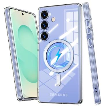 Imagem de MIDIIUGCT Capa transparente para Samsung Galaxy S24, compatível com carregamento sem fio magnético, gradiente fino, leve, não amarelado, capa magnética macia para Galaxy S24 [transparente] MUS-JBCX-04