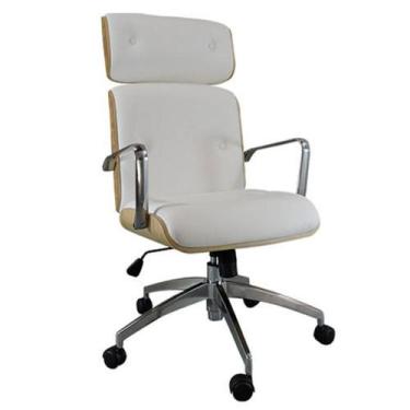 Imagem de Cadeira Presidente Delli com Base Giratória - NossaKasa Móveis, Branco