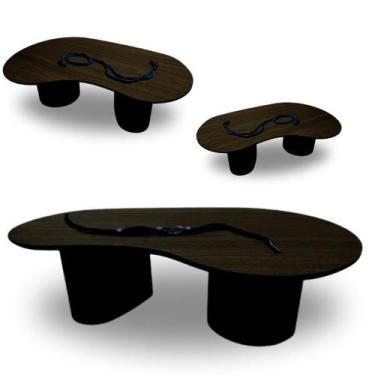 Imagem de Mesa De Centro Orgânica Bean 90X60cm Ébano - Modelar Art