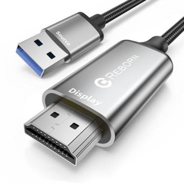 Imagem de Cabo adaptador USB para HDMI 6FT, 1080p @60Hz USB 3.0 para HDMI conversor de cabo multivisor adequado para Windows 7/8/10/11 - instalação do driver é necessária