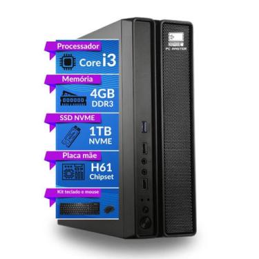 Imagem de Computador Slim Cpu Core i3 3.0GHZ 4gb 1tb nvme kit teclado e mouse - 