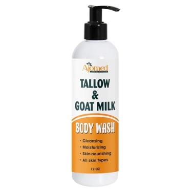 Imagem de AJOMED COSMETICS Sabonete corporal com leite de sebo e cabra, sabonete corporal hidratante e limpeza para todos os tipos de pele 350 ml (normal)