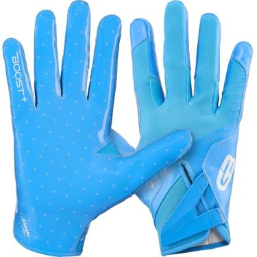 Imagem de Grip Boost Luvas de futebol – Solid Stealth 6.0 Boost Plus Sticky Technology – Luvas de futebol adulto e juvenil para receptor amplo – Tamanhos masculinos e masculinos (azul claro sólido, juvenil