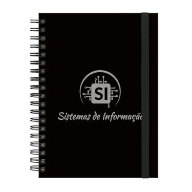 Imagem de Caderno Colegial Plus 12 Matérias Profissões Sistemas de Informação (Preto e Prata)