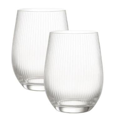 Imagem de Kit 2 Copo De Vidro Drink Canelado Versalhes Whisky Agua Suco 340mL - 