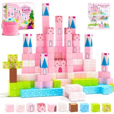 Imagem de Brinquedos de construção de blocos magnéticos Hiwawind Princess Castle