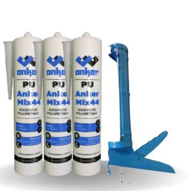 Imagem de PU Trinca de Laje 400g Preto 3pcs + Aplicador - Anker do Brasil
