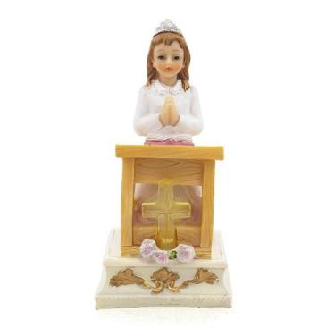 Imagem de Imagem Lembranças 1 Eucaristia Menina Ajoelhado Led - Amém Decoração R