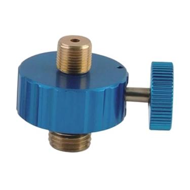 Imagem de menolana Adaptador de conversão para fogão de acampamento, metal resistente à ferrugem com botão de ajuste, conversor de entrada de tanque para mochila, Azul