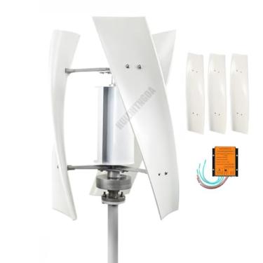 Imagem de 48V,3 kit de gerador de vento de vento de vento, 2000w 12V/24V 48V Kit gerador de vento com controlador de carga, gerador de energia eólica para marinho, casa, vento solar híbrido