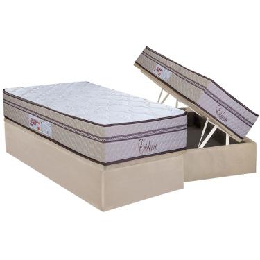 Imagem de Conjunto Box Baú Solteiro: Colchão Molas Paropas Ensacadas Evidence + Base CRC Suede Clean (88x188)