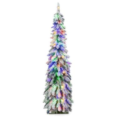 Imagem de Lápis flocado pré-iluminado Goplus Christmas Tree 1,5 m com 150 LED