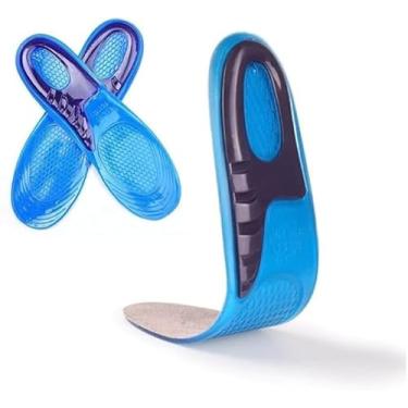 Imagem de Palmilha Gel Ortopedica Palmilha De Silicone Fascite Plantar Anti Impacto Confortável Tamanho Unico Ajustável Homens e Mulheres (36 a 42)