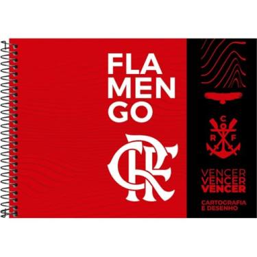 Imagem de Caderno Cartografia Flamengo, Espiral, Capa Dura, 80 folhas, pacote com 05 unidade, Estampas Sortidas - KIT.