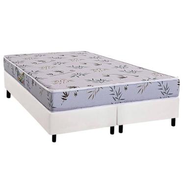 Imagem de Conjunto Box Queen: Colchão Espuma Herval D28 St. Louis + Base CRC Corano White (158x198)