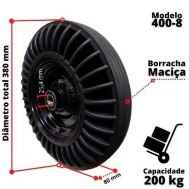 Imagem de Pneu 400x8 Maciço Carrinho Plataforma Carga - OUTRAS MARCAS