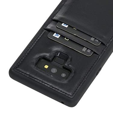 Imagem de Capa carteira de couro Venito Capri compatível com Samsung Galaxy Note 9 (6,4 polegadas) – Desinfetada com um higienizador UV – Extra segura com bloqueio de RFID e capa traseira acolchoada – Preto rústico