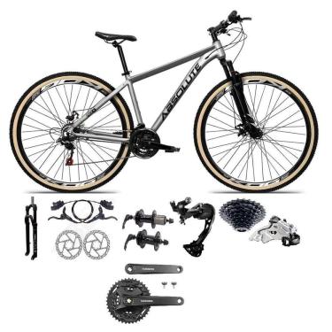 Imagem de Bicicleta Aro 29 Absolute Nero 5 Câmbios Shimano Alívio/altus 27v Freio A Oléo Garfo Trava Pneu C/faixa -cinza Tam.17