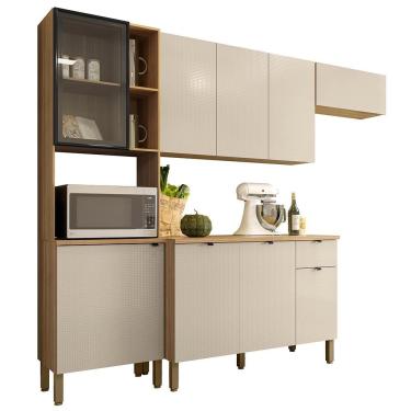 Imagem de Cozinha Balcao Tampo 251 Cm Mdf Vert Plus Freijo Soft Ktp