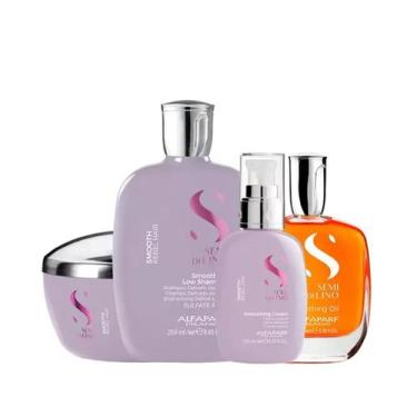 Imagem de Kit Alfaparf SDL Smooth Smoothing- Shampoo + Máscara + Creme + Óleo