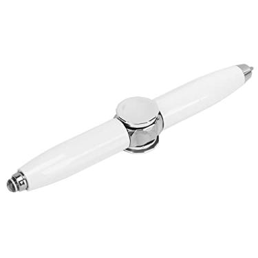 Imagem de FingertiP Luminous Gyro Ballpond Pen Fingerspinning Pen Com Luz LED para Liberar o Estresse 4.1x0.6in (Branco)