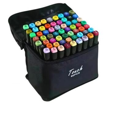 Imagem de Marcadores Artísticos, 80 Cores, Duas Pontas, Hidrográficas para Desenho Profissional e Escolar (60)