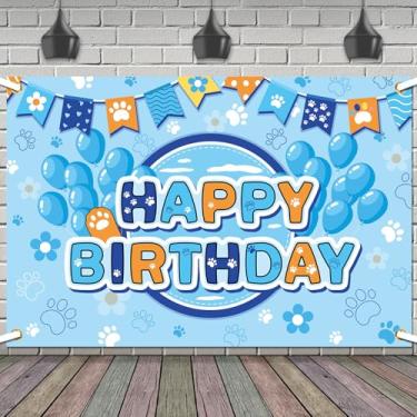 Imagem de SAVITA Cenário de Aniversário Desenho Animado, 150x100cm Cachorro Amarelo Azul Desenho Animado Bonitinho Festa Foto Banner Fundo Aniversário para Meninas Meninos Artigos Decoração Chá Bebê (Estilo B)