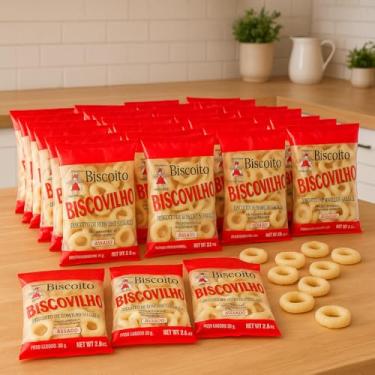 Imagem de Biscovilho Biscoito de Polvilho Salgado, 80g, Pacote com 10 Unidades, Assado