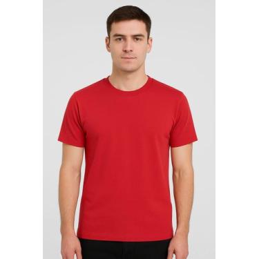 Imagem de Camiseta Manga Curta T-shit Americana Gringa - Execução Jeans, Vermelo