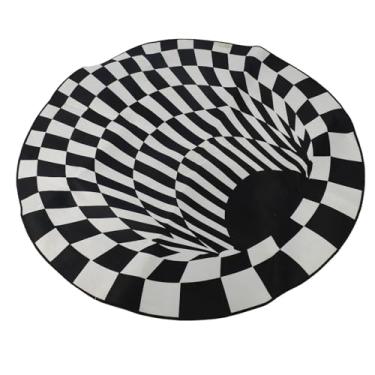 Imagem de Tomvorks Carpetes Redondos de Espaço 3D, Swirl Swirl Tticticslip Tapete de Tapete Anti-deslizamento, Fácil de Cuidar do Tecido de Veludo de Cristal, Trava de Borda Firme, para Sala de (120 * 120cm)
