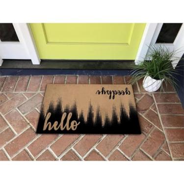 Imagem de GengDuCJ Capacho engraçado de boas-vindas para decoração interna externa 45,7 x 76,6 cm, tapete de entrada para porta da frente, aquecimento de casa, presente novidade tapetes (mosaico padrão ondulado