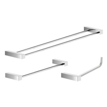 Imagem de Kit Acessórios Para Banheiro Alto Brilho 3 Peças Grego Metal 2040tr