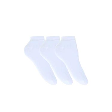 Imagem de Kit Meias Sapatilha Branca Lisa Feminina 3 Unidades - Ramote