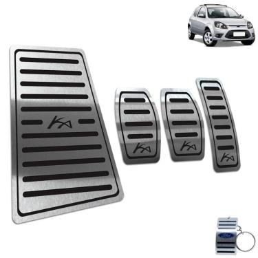 Imagem de Descanso de Pé + Pedaleira Ford Ka 2008 A 2013 Inox Preto
