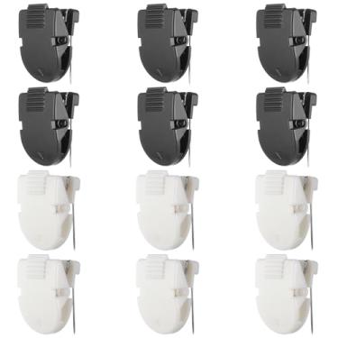 Imagem de EupHHonycs 12 peças de clipes de cubo para paredes de tecido, ganchos de cubículo, plástico, aço inoxidável, painel de tecido, clipes de parede para fotos, notas, fotos, cabos de dados, preto e branco