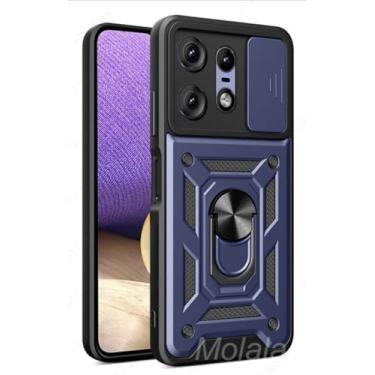 Imagem de Capa Capinha Case Compatível com Motorola Moto Edge 50 Pro Protetora Resistente Durável Anti Impacto Queda Choque Armor Armadura Militar (AZUL)
