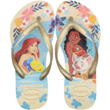 Imagem de Chinelo de Dedo Havaianas Infantil Slim Princess Menina, Bege, 26/27