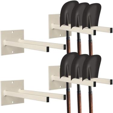 Imagem de Zonon 4 peças de ferramentas extra largo para pás, pás, ancinhos, vassouras, suporte de pá para caminhões e pás, suporte de parede de aço revestido com pó, resistente, organizador de armazenamento de