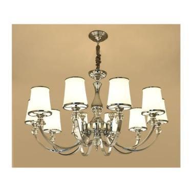 Imagem de Lustre de cristal cromado E14 LED Lustre dourado compatível com sala de estar, quarto, sala de jantar moderna Instalação de iluminação, lâmpadas de lustre