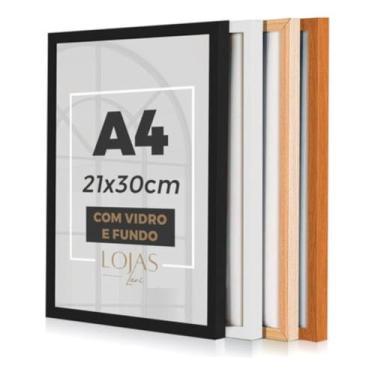 Imagem de Kit 3 Molduras Quadro A4 21x30 Com Vidro Poster Certificado