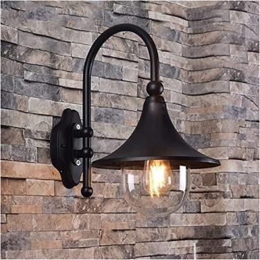 Imagem de HOSETEON Arandela de parede externa pátio preto moderno minimalista gola de cisne curvada arandela de parede ao ar livre com lâmpada de jardim à prova d'água r Villa pátio jardim arandela de parede