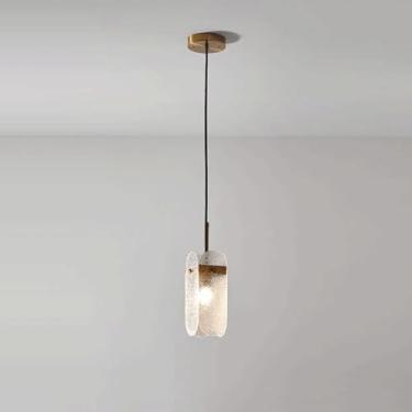 Imagem de YQSLQZZ Luminária pendente de vidro pendurada na cabeceira, luminária moderna dourada para sala de jantar e ilha de cozinha, luminária de teto com barra de fazenda ajustável, altura ajustável