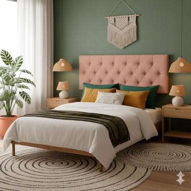 Imagem de Cabeceira Dubai P/Cama Box Queen Capitonê 1,60 cm - Rosê